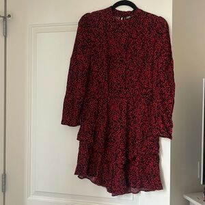 Zara red cheetah print dress